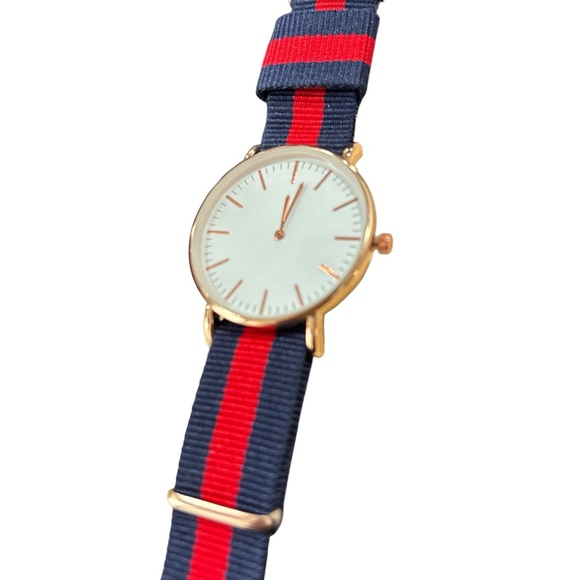 Accessories - Rose Gold Watch with Navy and Red Strap Brand New never used